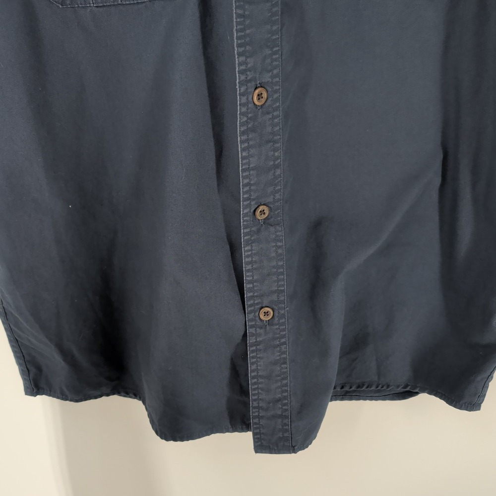 Eddie Bauer Short Sleeve‎ Workwear Utility Cotton Button Up Shirt Navy Blue M - Picture 4 of 8